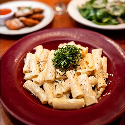 Plated Italian dinner served at a catered event